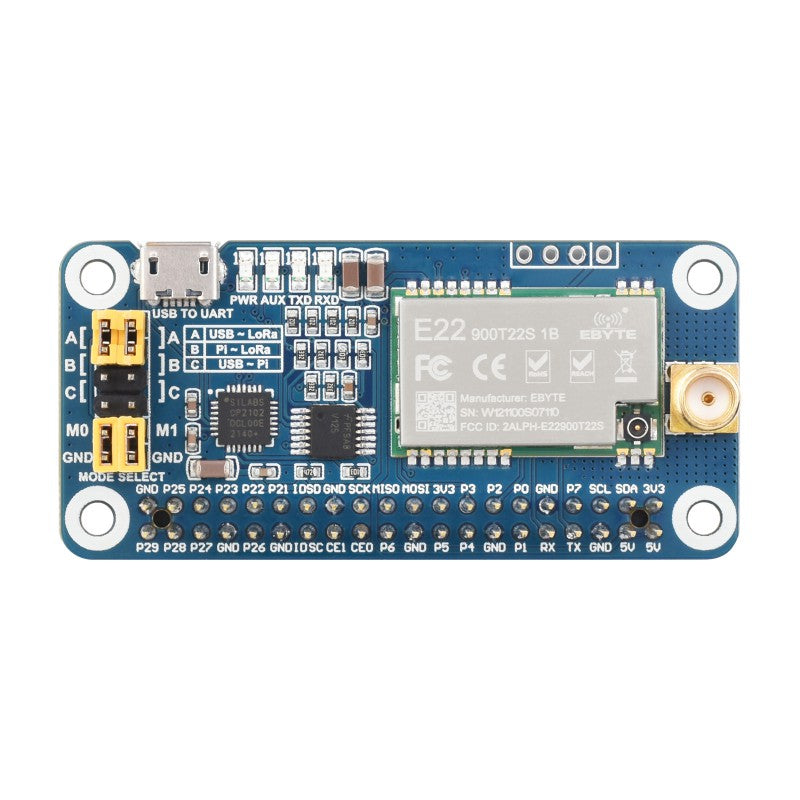 SX1262 LoRa HAT for Raspberry Pi, 915MHz Frequency Band