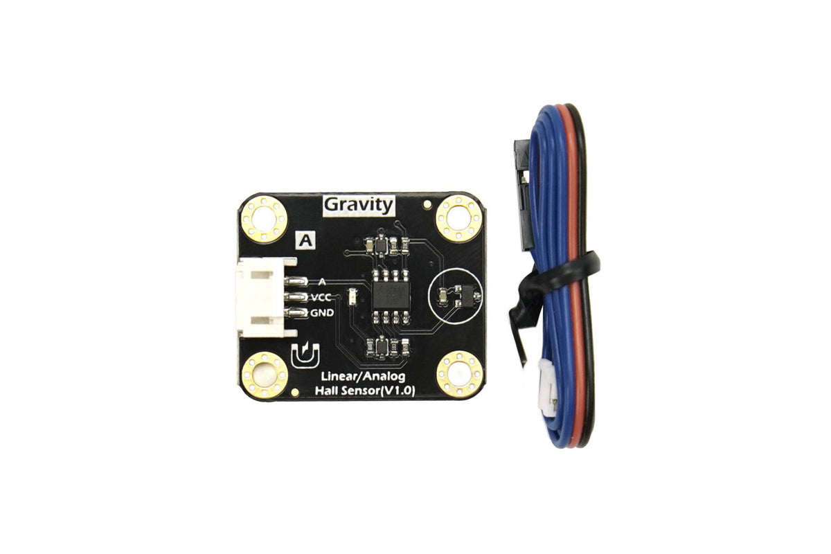 Gravity: Linear / Analog Hall Effect Sensor with ±1200 GS Magnetic Field Range