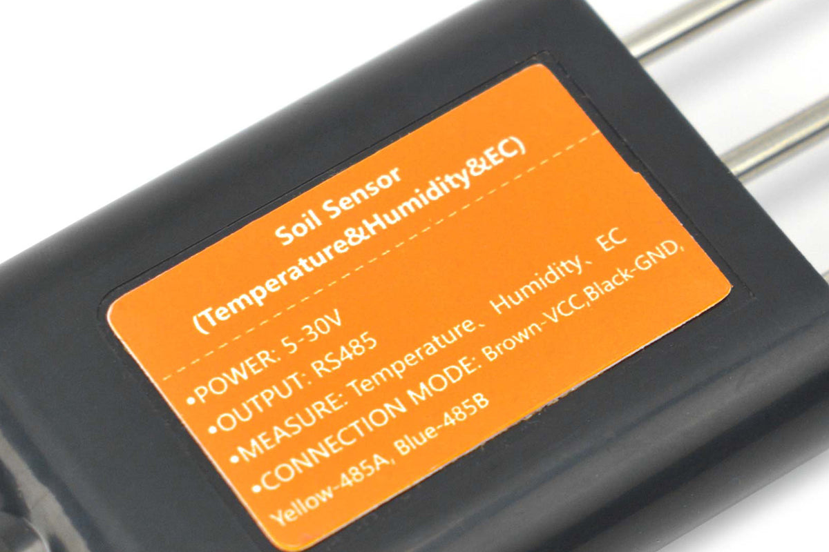 RS485 Soil Temperature, Moisture, EC Sensor for Climate Control in Greenhouses (IP68, 5-30V, Arduino Compatible)