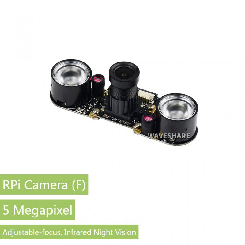 OV5647 5MP Camera, 50°FOV, F2 aperture, 3.6mm focal length, night version, adjustable focus distance