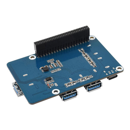 USB 3.2 Gen1 HUB HAT for Raspberry Pi, 4x USB 3.2 Gen1 Ports, Driver-Free