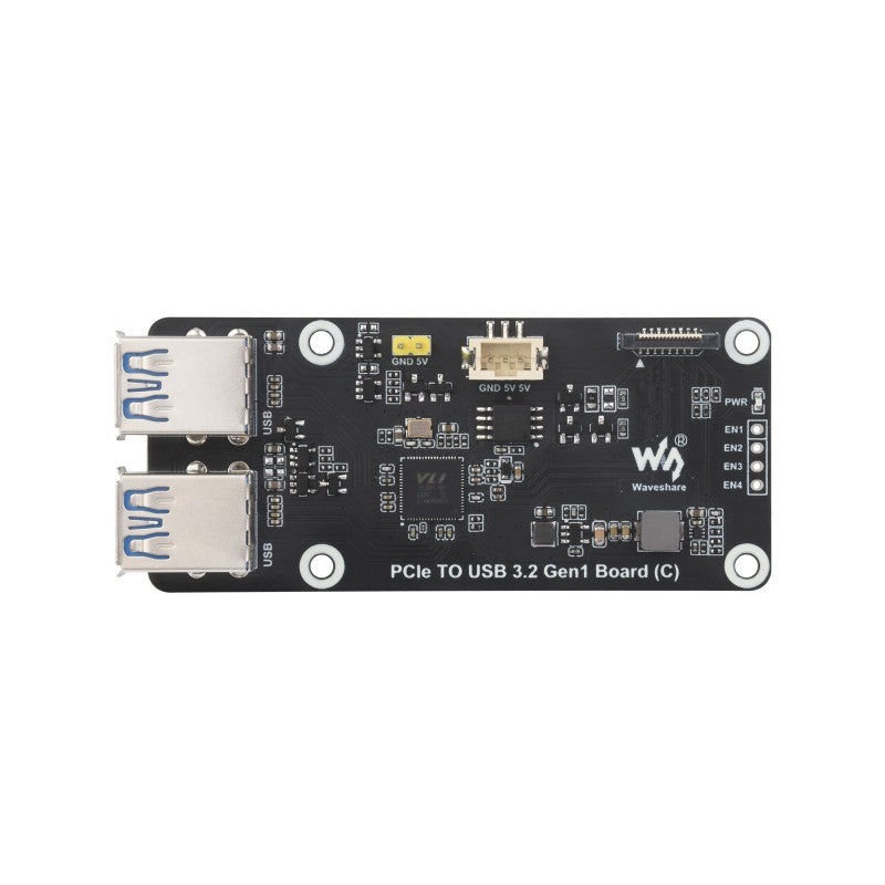 PCIe To 4-Ch USB3.2 Gen1 Board (C) For Raspberry Pi 5, Up To 5Gbps Transmission Speed, Driver-Free, Plug And Play, Raspberry Pi 5 PCIe Adapter