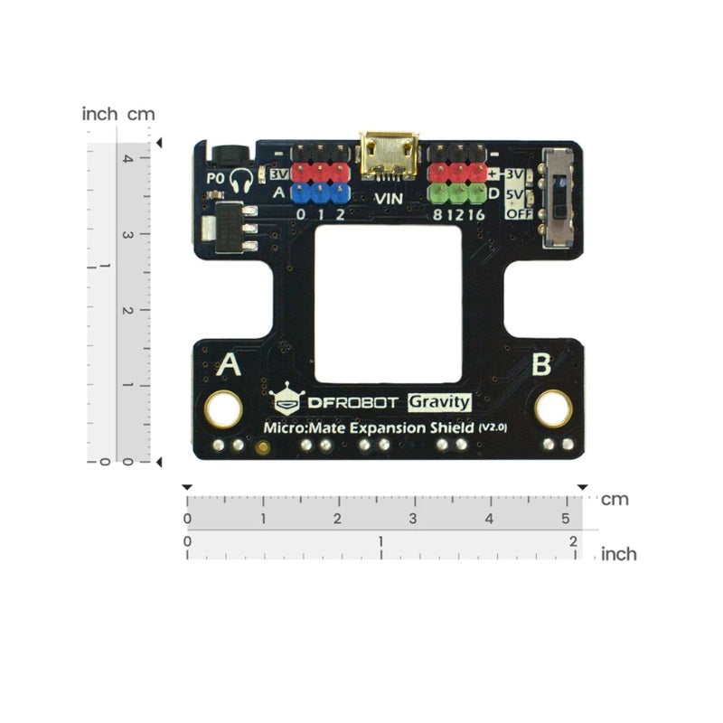 Micro:bit Mate a Mini & Thin Expansion Board (Gravity Compatible)