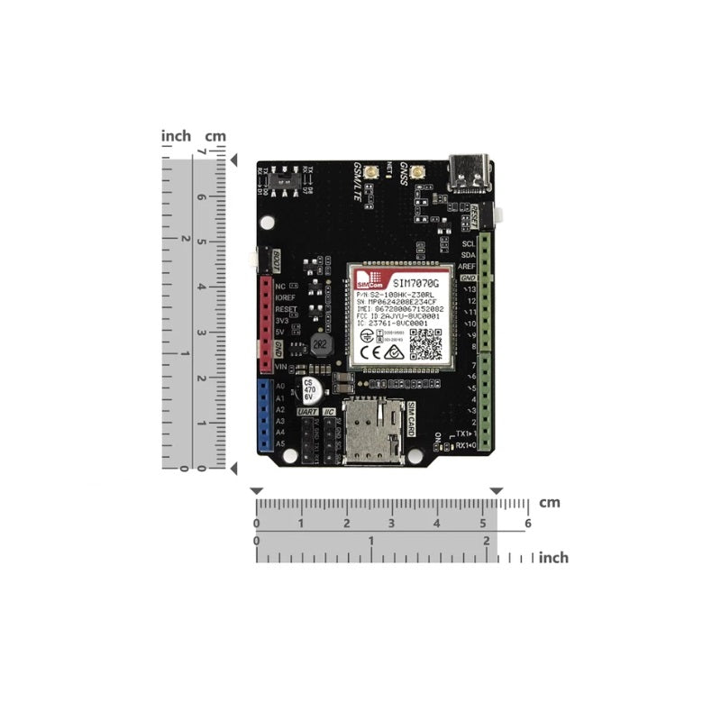 SIM7070G Arduino NB-IoT / LTE / GNSS / GPRS / GPS Expansion Shield