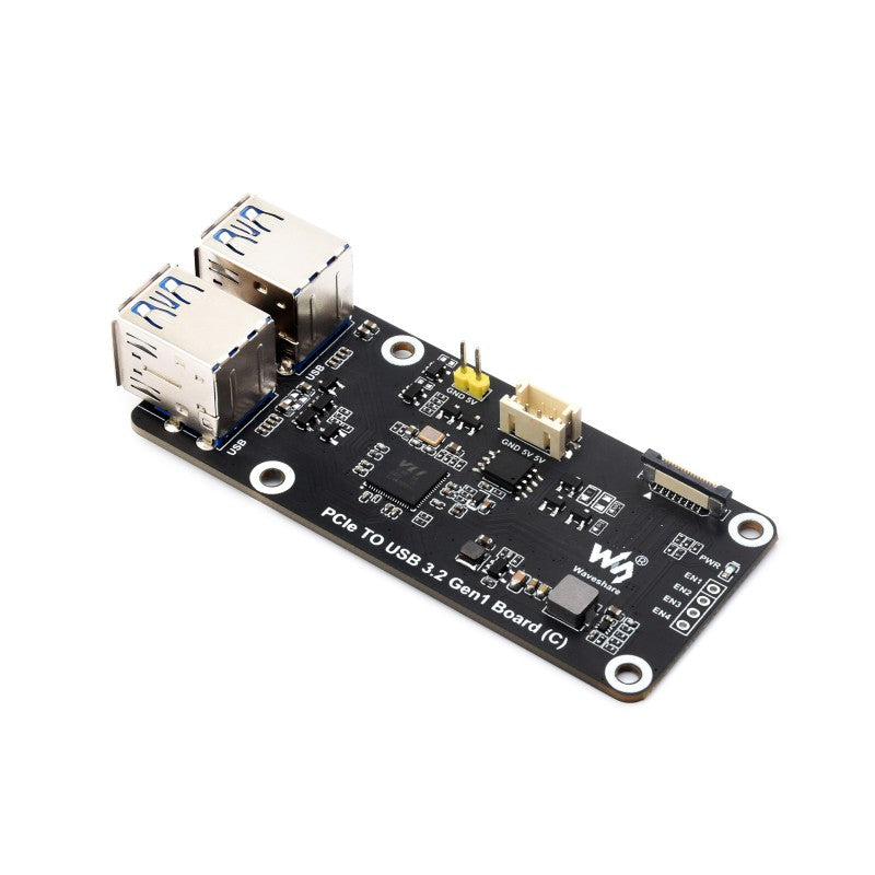 PCIe To 4-Ch USB3.2 Gen1 Board (C) For Raspberry Pi 5, Up To 5Gbps Transmission Speed, Driver-Free, Plug And Play, Raspberry Pi 5 PCIe Adapter