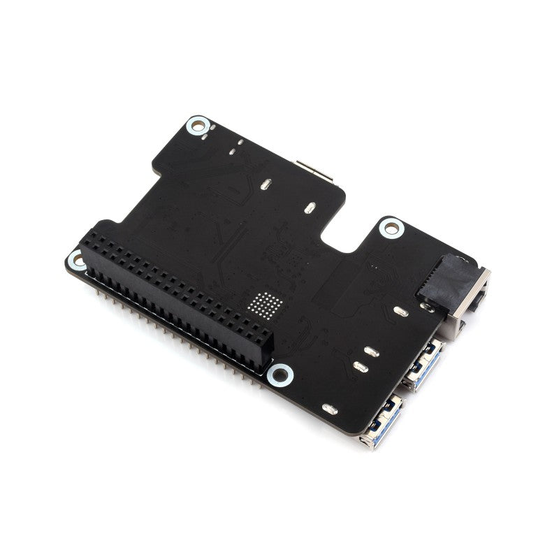PCIe To Gigabit Ethernet And USB 3.2 Gen1 HAT For Raspberry Pi 5, 3x USB 3.2 Gen1, 1x Gigabit Ethernet, Driver-Free, Plug And Play, Raspberry Pi 5 PCIe HAT