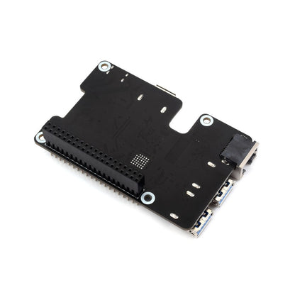 PCIe To Gigabit Ethernet And USB 3.2 Gen1 HAT For Raspberry Pi 5, 3x USB 3.2 Gen1, 1x Gigabit Ethernet, Driver-Free, Plug And Play, Raspberry Pi 5 PCIe HAT