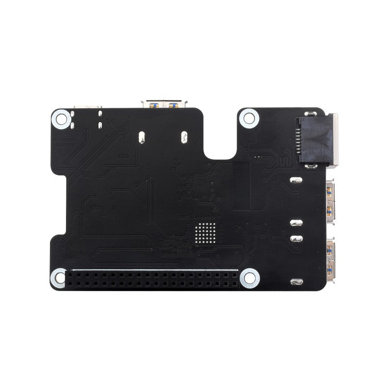 PCIe To Gigabit Ethernet And USB 3.2 Gen1 HAT For Raspberry Pi 5, 3x USB 3.2 Gen1, 1x Gigabit Ethernet, Driver-Free, Plug And Play, Raspberry Pi 5 PCIe HAT