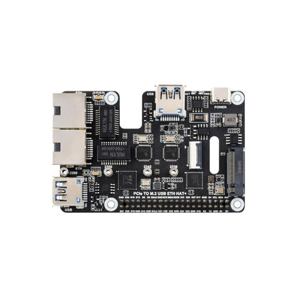 PCIe To USB 3.2 Gen1 / 2.5G ETH / M.2 NVMe Adapter For Raspberry Pi 5, Supports NVMe Protocol M.2 Solid State Drive, Expands 2-ch USB 3.2 Ports And 2-ch Ethernet Ports