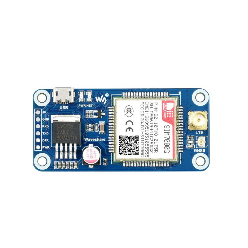 SIM7000G NB-IoT / Cat-M / EDGE / GPRS HAT for Raspberry Pi, GNSS, Global Band Support
