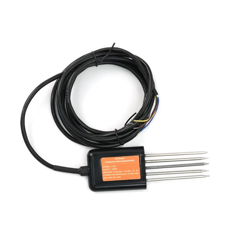 RS485 4-in-1 Soil Moisture, Temperature, pH & EC Sensor for Smart Agriculture