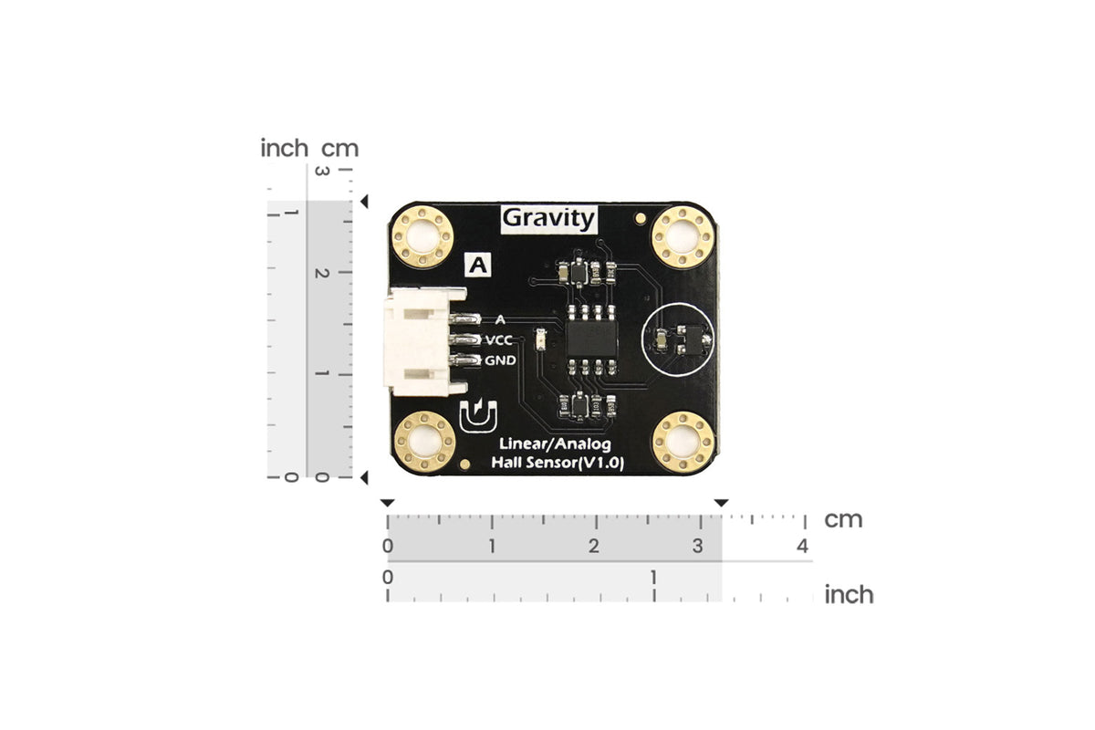 Gravity: Linear / Analog Hall Effect Sensor with ±1200 GS Magnetic Field Range