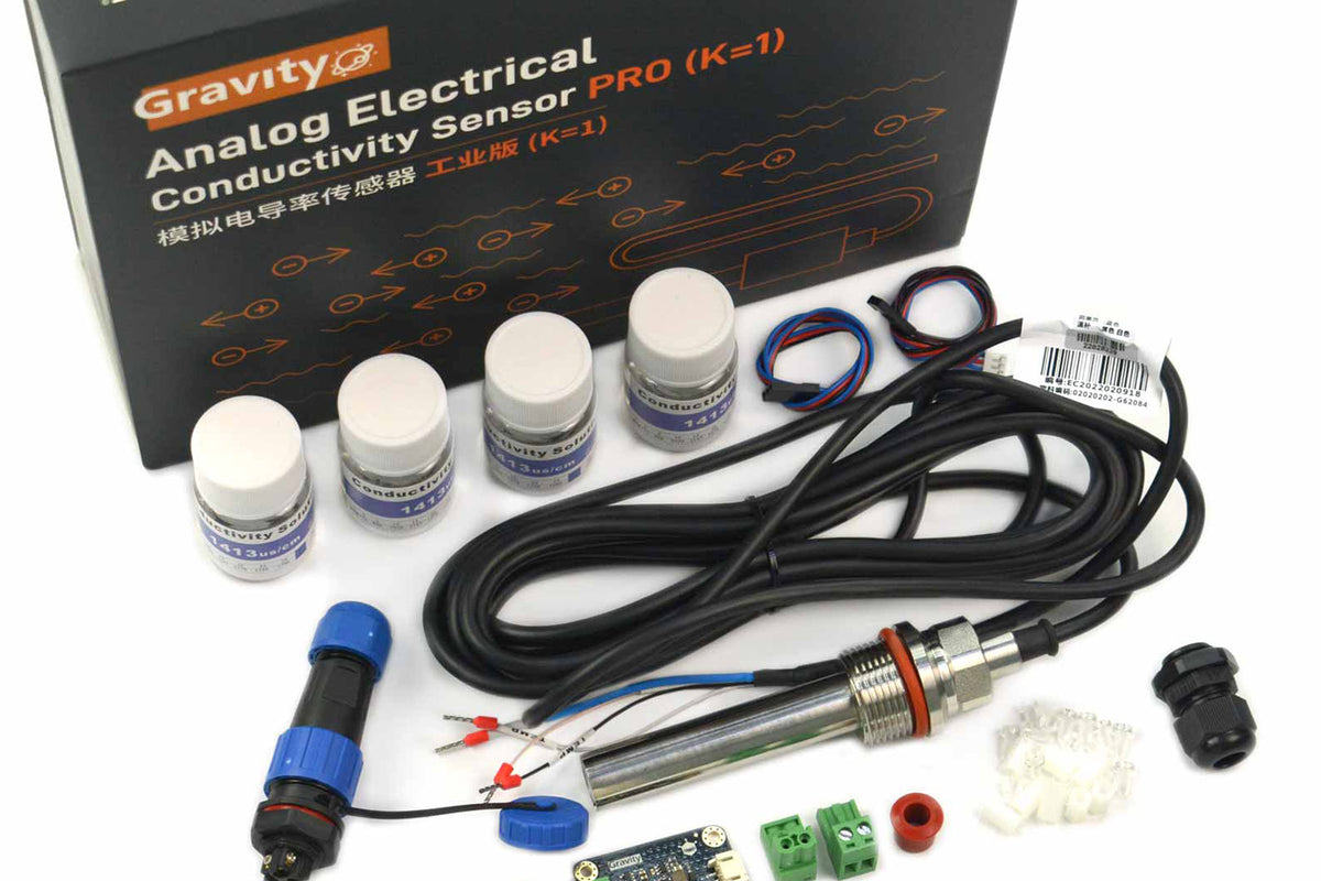 Gravity: Industrial Analog EC / Electrical Conductivity Meter Kit for Water Quality Monitoring (K=1, IP68)