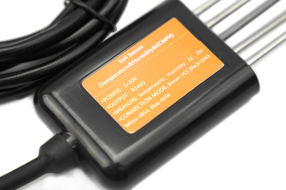RS485 4-in-1 Soil Moisture, Temperature, pH & EC Sensor for Smart Agriculture (IP68, 5-30V)