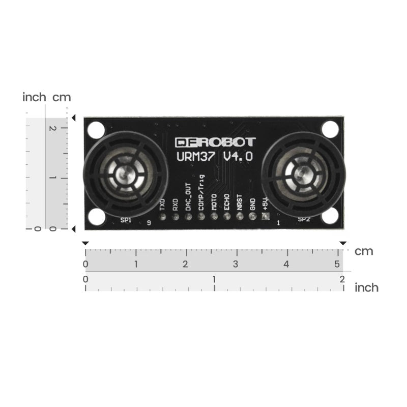 Fermion: URM37 Ultrasonic Distance Sensor Breakout (2～800cm, RS232 / UART)