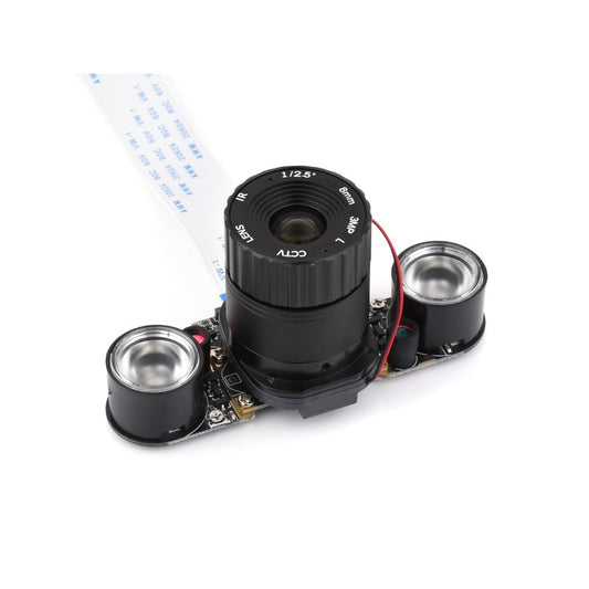 OV5647 5MP IR-CUT Camera, 42°FOV, F1.6 aperture, 8mm focal length, adjustable Focus