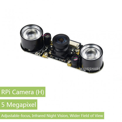 OV5647 5MP Camera, 160°FOV, F2.35 aperture, 3.15mm focal length, fisheye Lens, wider field of view, infrared LED, supports night vision