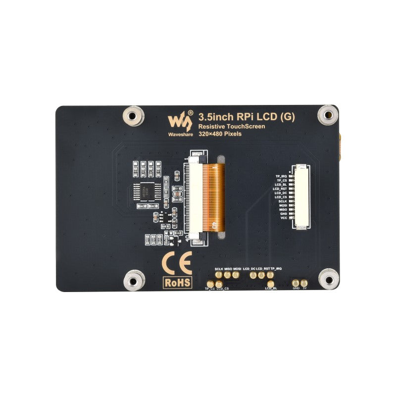 3.5inch Resistive Touch Display (G) for Raspberry Pi, IPS Panel, 320×480 Resolution, Immersion Gold Process, 262K Color