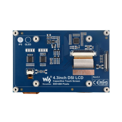 4.3inch QLED Display, DSI Interface, 800 × 480, Integrated Structure, Toughened Glass Panel