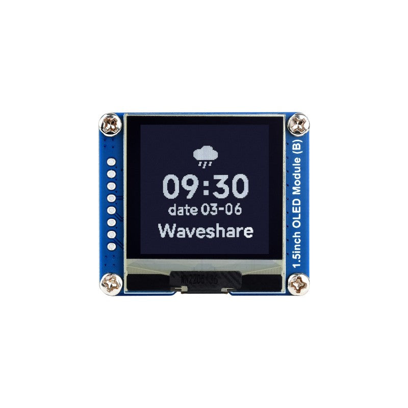 1.5inch OLED Display Module, 128×128 Resolution, SPI / I2C Communication, Black / White Display Color