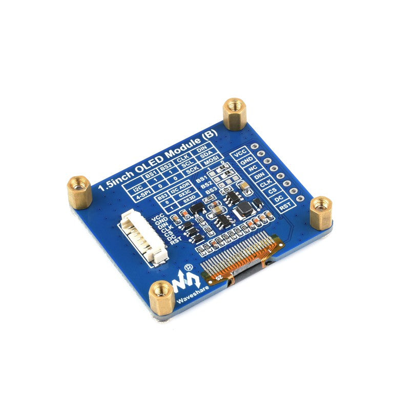 1.5inch OLED Display Module, 128×128 Resolution, SPI / I2C Communication, Black / White Display Color