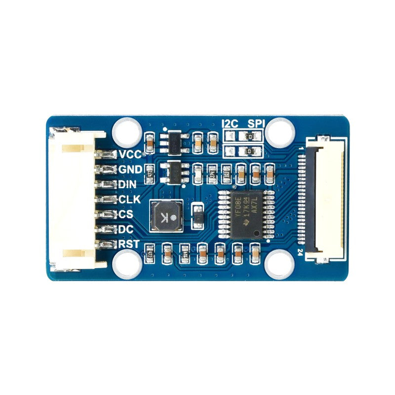 1.51inch Transparent OLED, 128×64 Resolution, SPI/I2C Interfaces, light blue color display