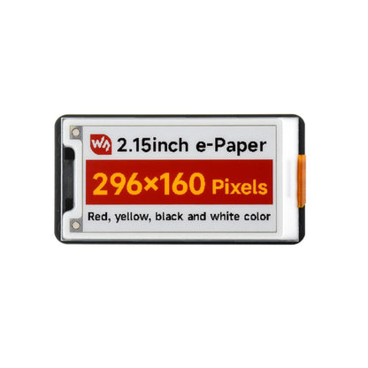 2.15inch E-Paper Display (G), E-Ink Display, 296x160, Red/Yellow/Black/White, SPI Interface