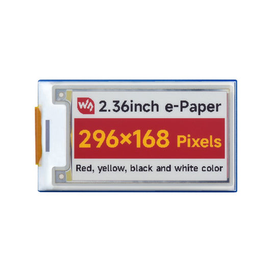 2.36inch E-Paper Module (G), 296 × 168, Red/Yellow/Black/White