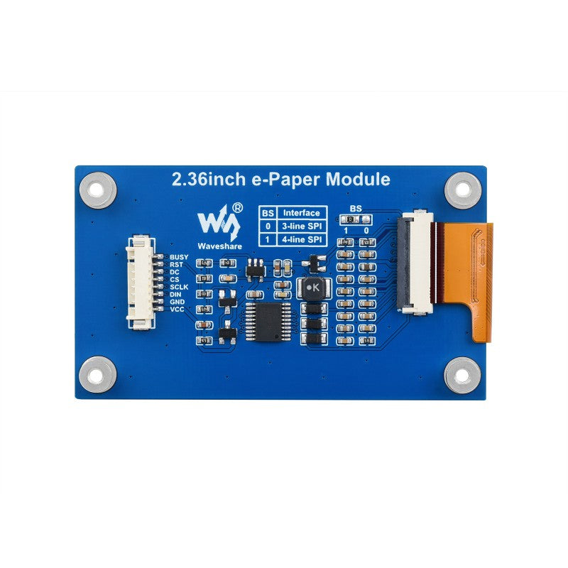 2.36inch E-Paper Module (G), 296 × 168, Red/Yellow/Black/White