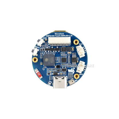 ESP32-S3 1.32inch AMOLED Round Touch Display Development Board, 466×466 Pixels, QSPI Interface, Supports Wi-Fi and Bluetooth 5