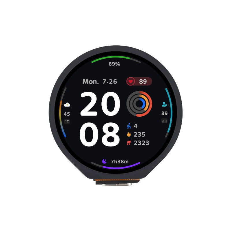 ESP32-S3 Development Board, with 1.28inch Round Touch LCD, Compact size, Accelerometer And Gyroscope Sensor