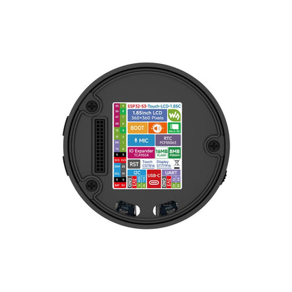 ESP32-S3 1.85inch Round LCD Development Board, 360×360, Supports Wi-Fi & Bluetooth BLE 5, AI Speech, Smart Speaker Box, ESP32 With Display