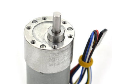 12V Metal DC Geared Motor with Encoder (90:1, 122RPM, 38Kg.cm)