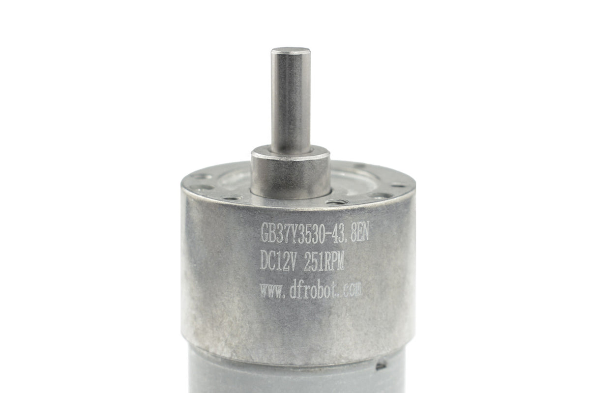 12V Metal DC Geared Motor with Encoder (43.8:1, 251RPM, 18Kg.cm)