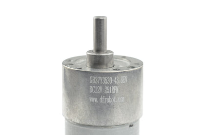 12V Metal DC Geared Motor with Encoder (43.8:1, 251RPM, 18Kg.cm)