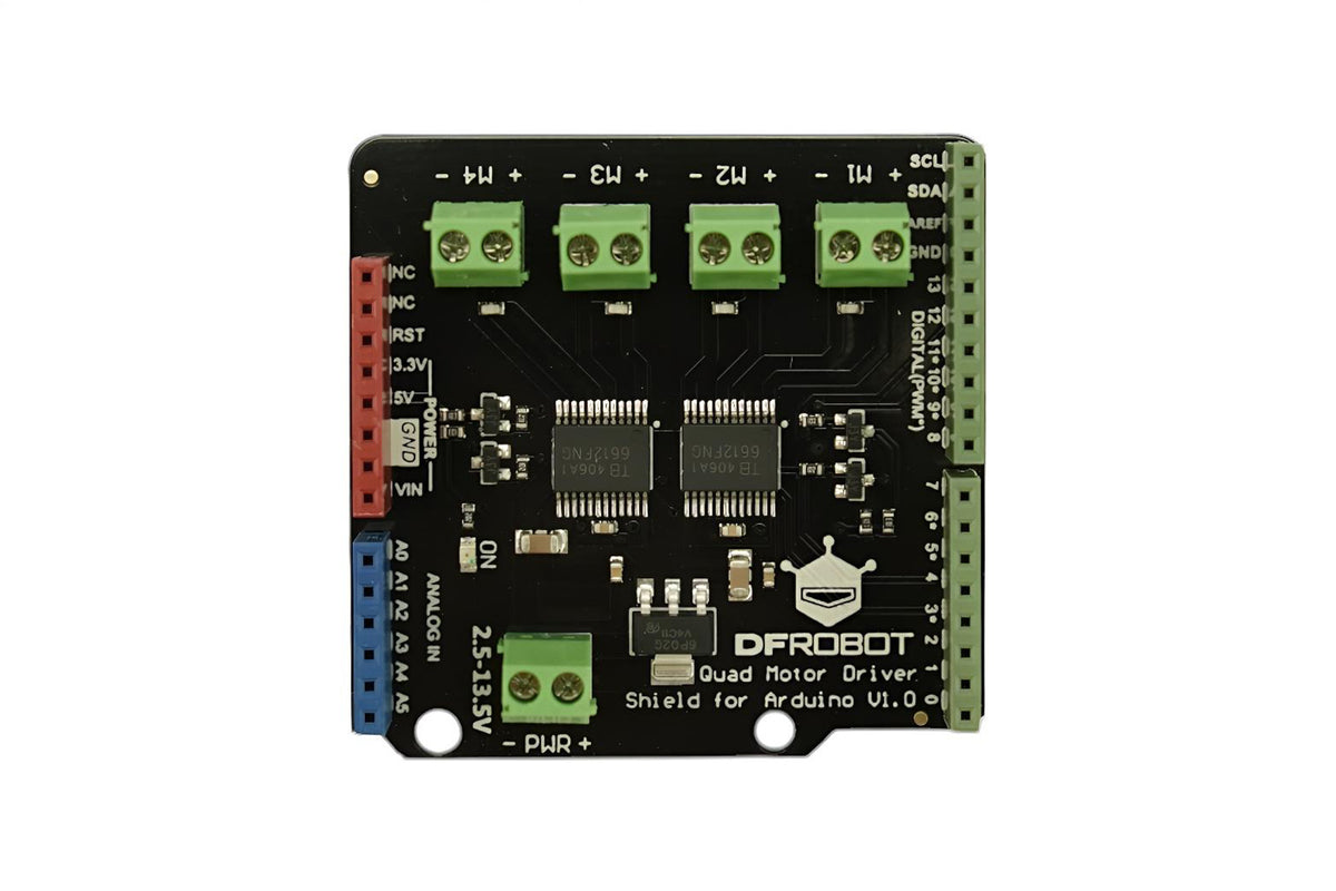 Quad DC Motor Driver Shield for Arduino